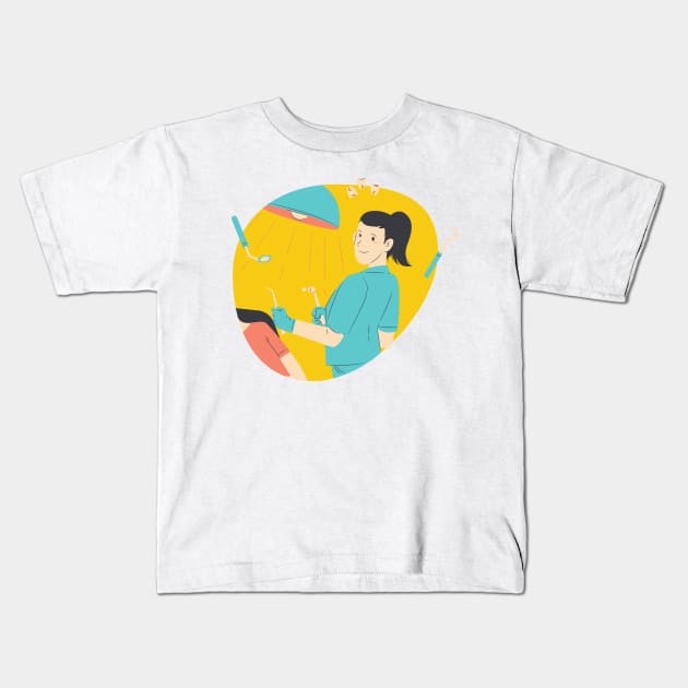 dentist Kids T-Shirt by Mdath
